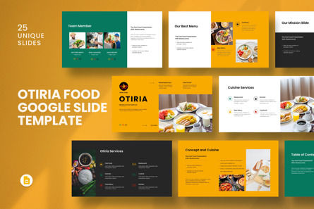 Otiria Food Google Slide Template, Tema Google Slides, 12526, Bisnis — PoweredTemplate.com