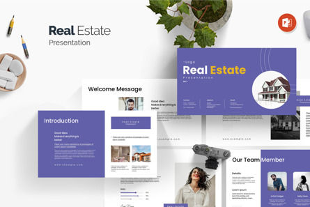Real Estate Presentation Template, PowerPoint-Vorlage, 12527, Immobilien — PoweredTemplate.com