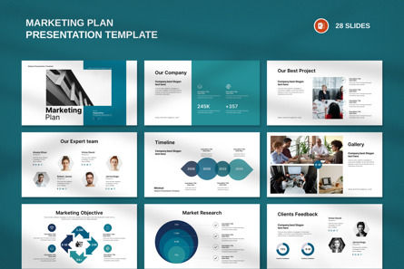 Marketing Plan Presentation Template, Templat PowerPoint, 12529, Bisnis — PoweredTemplate.com
