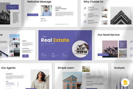 Real Estate Google Slide Template, Tema do Google Slides, 12539, Imobiliária — PoweredTemplate.com