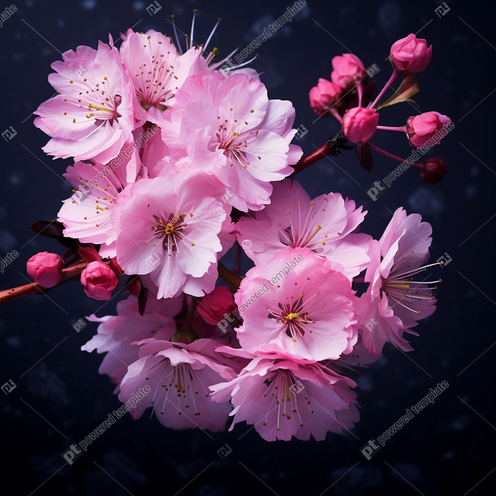 Vibrant Pink Sakura Blossom Highly Detailed Photo of Japanese Cherry ...