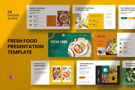 Fresh Food Presentation Template, PowerPoint Template, 12542, Business — PoweredTemplate.com