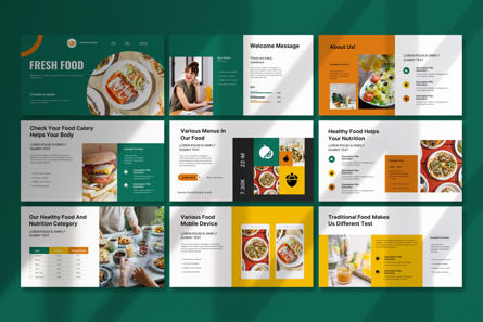 Fresh Food Google Slide Template, Folie 3, 12544, Business — PoweredTemplate.com