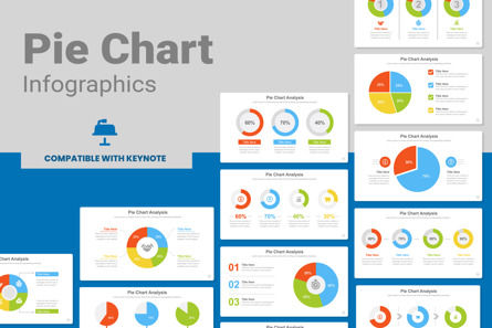 Pie Chart Infographic Templates Keynote Supported, Modelo do Keynote da Apple, 12555, Negócios — PoweredTemplate.com
