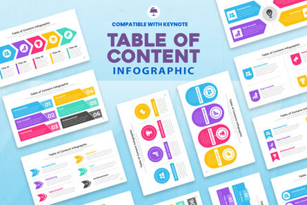 Table of Content Infographics Template Keynote, 苹果主题演讲模板, 12558, 商业 — PoweredTemplate.com