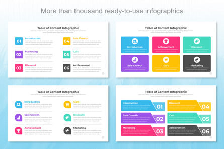 Table of Content Infographics Template Keynote, Deslizar 5, 12558, Negócios — PoweredTemplate.com