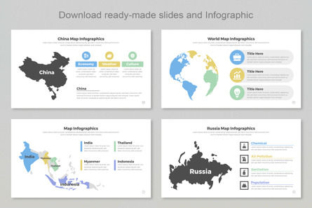 Map Infographic Templates PowerPoint Slide, Slide 4, 12562, Lavoro — PoweredTemplate.com