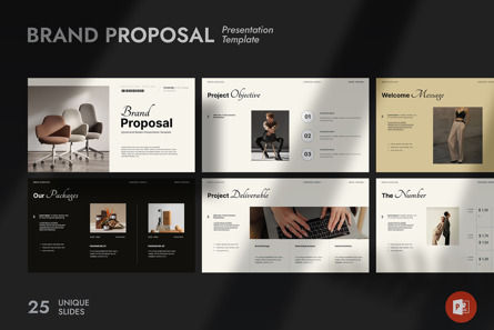 Brand Proposal Presentation, Modele PowerPoint, 12565, Business — PoweredTemplate.com