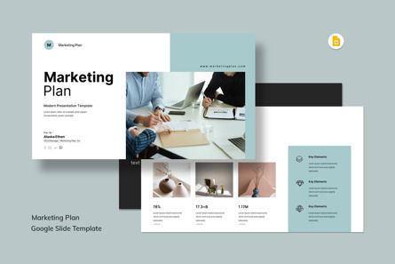 Marketing Plan Google Slide Template, Google Slides Theme, 12577, Business — PoweredTemplate.com
