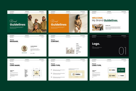 Index Brand Guidelines Google Slides, Diapositiva 3, 12600, Negocios — PoweredTemplate.com