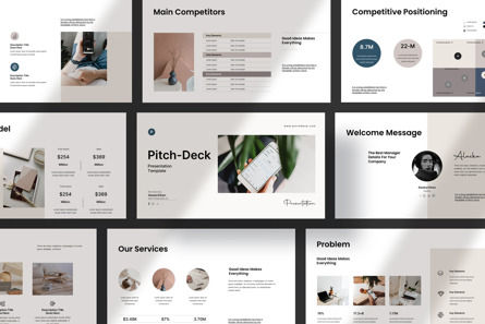 Pitch-Deck Google Slide Template, Googleスライドのテーマ, 12608, ビジネス — PoweredTemplate.com