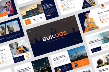 Buildos - Construction PowerPoint Template, PowerPoint-sjabloon, 12615, Constructie — PoweredTemplate.com