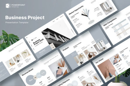Business Project Presentation Template, PowerPoint Template, 12640, Business — PoweredTemplate.com