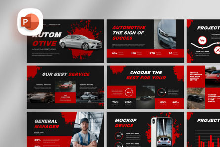 Automotive - PowerPoint Template, PowerPoint-sjabloon, 12650, Bedrijf — PoweredTemplate.com