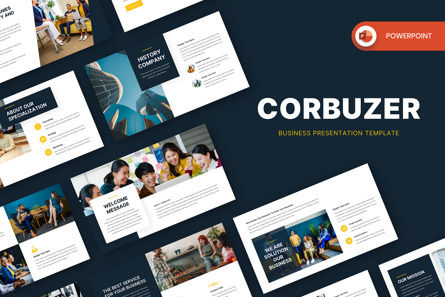 Corbuzer - Business PowerPoint Template, PowerPoint Template, 12651, Business — PoweredTemplate.com