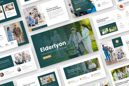 Elderlyon - Nursing Home Elderly Care PowerPoint, PowerPoint Template, 12654, Health and Recreation — PoweredTemplate.com