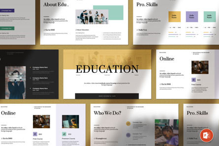 Education Presentation Template, Modelo do PowerPoint, 12658, Negócios — PoweredTemplate.com