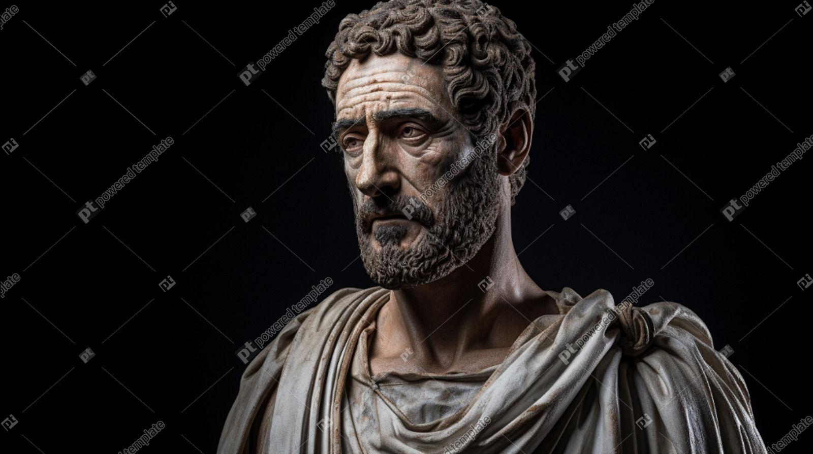 Photo Imperator Marco Aurelio Portrait of a Stoic Ruler, Free, AI Image, PoweredTemplate, 125587