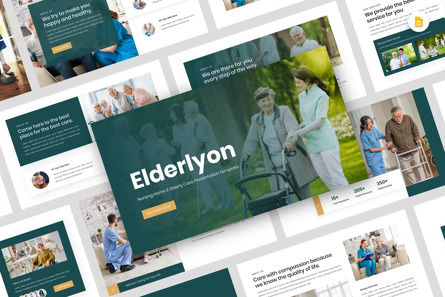 Elderlyon - Nursing Home Elderly Care Google Slide, Google 슬라이드 테마, 12666, 건강 및 레크레이션 — PoweredTemplate.com