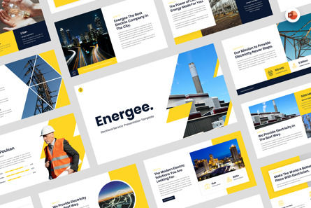 Energee - Electrical Service Powerpoint Template, PowerPoint-sjabloon, 12670, Voorzieningen/Industrieel — PoweredTemplate.com