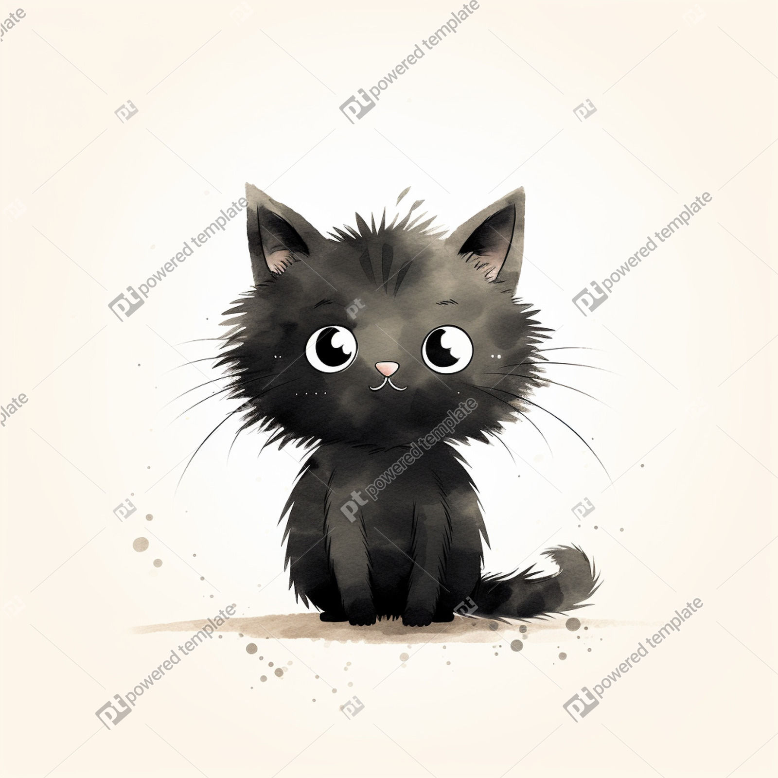 Adorable Kawaii Cat Illustration: Cute and Charming Feline Art