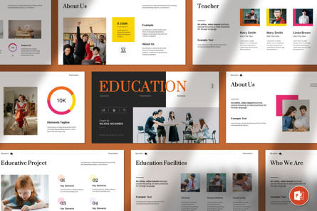 Education Presentation Template, PowerPoint Template, 12681, Business — PoweredTemplate.com