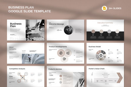 Business Plan Google Slide Template, Google Slides Theme, 12696, Business — PoweredTemplate.com