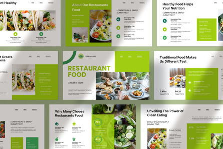 Restaurant Food Presentation Template, 파워 포인트 템플릿, 12724, 비즈니스 — PoweredTemplate.com