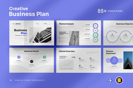 Business Plan Google Slide Template, Google Slides Theme, 12735, Business — PoweredTemplate.com