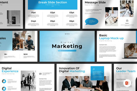 Digital Marketing PowerPoint Presentation, Templat PowerPoint, 12736, Bisnis — PoweredTemplate.com