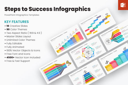 Steps To Success Infographics PowerPoint Templates, Modello PowerPoint, 12746, Lavoro — PoweredTemplate.com