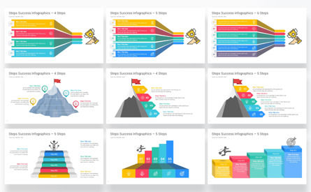 Steps To Success Infographics PowerPoint Templates, Slide 2, 12746, Lavoro — PoweredTemplate.com