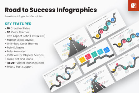 Road to Success Infographics PowerPoint Templates, Templat PowerPoint, 12754, Bisnis — PoweredTemplate.com