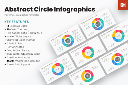 Abstract Circle Infographics PowerPoint Templates, PowerPoint-sjabloon, 12757, Geanimeerd — PoweredTemplate.com