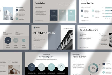 Business Plan Google Slide Template, Google Slides Theme, 12771, Business — PoweredTemplate.com