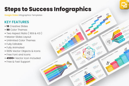 Steps To Success Infographics Google Slides Templates, Tema Google Slides, 12777, Bisnis — PoweredTemplate.com