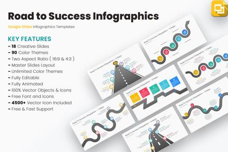 Road to Success Infographics Google Slides Templates, Google幻灯片主题, 12781, 商业 — PoweredTemplate.com