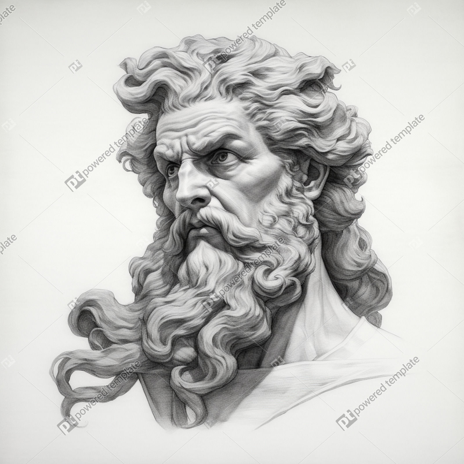 Zeus Greek God Head Portrait Cartoon Retro Drawing Stock Photo - Alamy