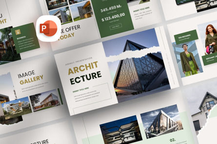 Architecture Agency - PowerPoint Template, Modello PowerPoint, 12785, Lavoro — PoweredTemplate.com