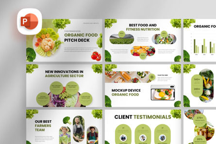 Organic Food - PowerPoint Template, Templat PowerPoint, 12788, Pertanian — PoweredTemplate.com