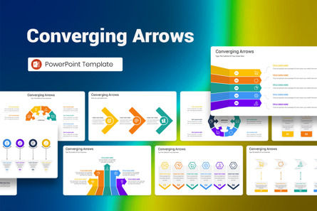 Converging Arrows PowerPoint Template, Plantilla de PowerPoint, 12795, Negocios — PoweredTemplate.com
