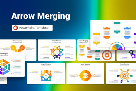 Arrow Merging PowerPoint Template, PowerPoint Template, 12798, Business — PoweredTemplate.com