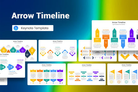 Arrow Timeline Keynote Template, Plantilla de Keynote, 12805, Negocios — PoweredTemplate.com