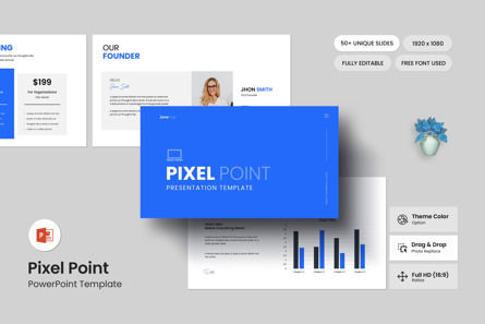 Pixel Point PowerPoint Template, PowerPoint Template, 12807, Business — PoweredTemplate.com