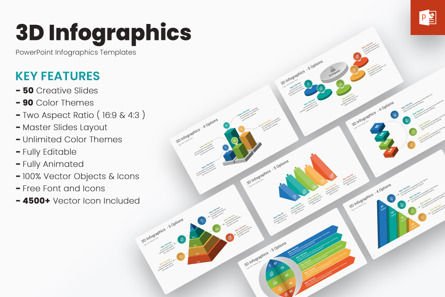 3D Infographics PowerPoint Templates, Modelo do PowerPoint, 12808, 3D — PoweredTemplate.com