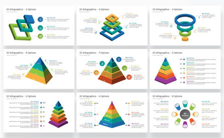3D Infographics PowerPoint Templates, スライド 3, 12808, 3D — PoweredTemplate.com
