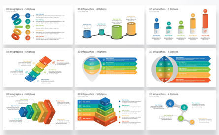 3D Infographics PowerPoint Templates, スライド 4, 12808, 3D — PoweredTemplate.com