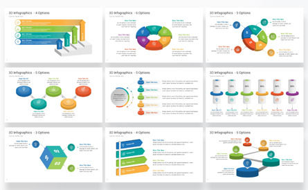 3D Infographics PowerPoint Templates, 슬라이드 6, 12808, 3D — PoweredTemplate.com