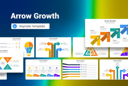 Arrow Growth Keynote Template, Apple基調講演テンプレート, 12812, ビジネス — PoweredTemplate.com