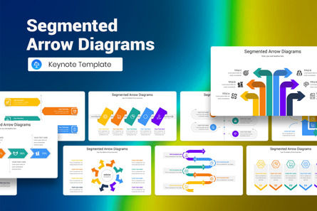Segmented Arrow Diagrams Keynote Template, Plantilla de Keynote, 12814, Negocios — PoweredTemplate.com